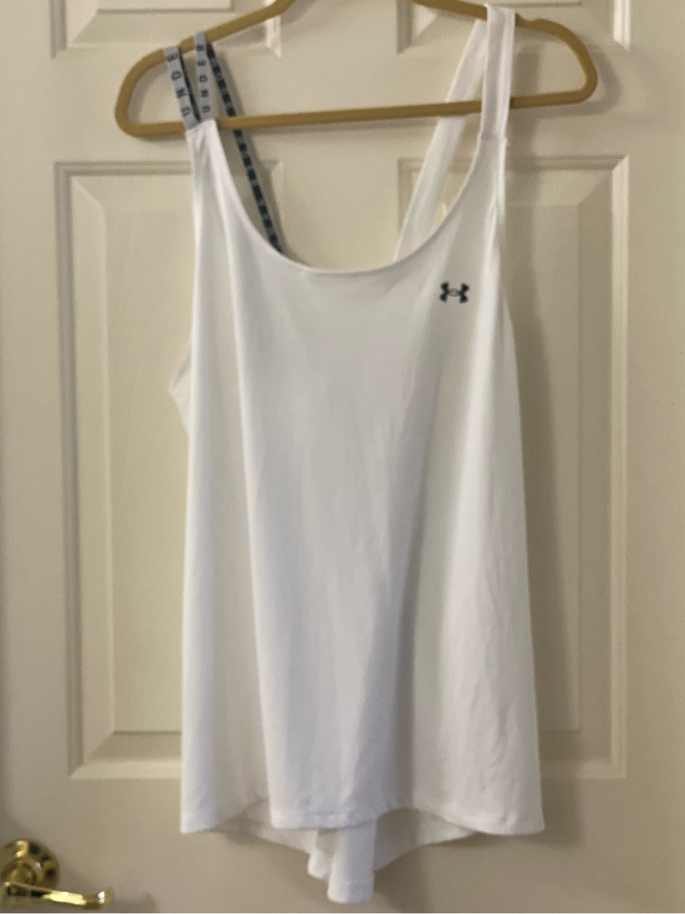 Under Armour Loose White Crisscross Strap Women's Athletic Scoop Tank Size 2X